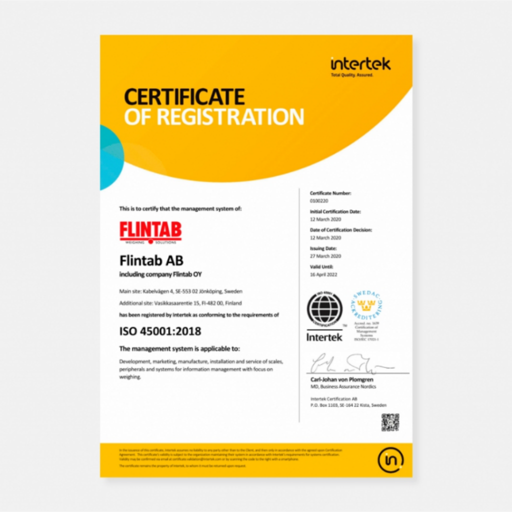 Certifierat ledningssystem för arbetsmiljö ISO 45001
